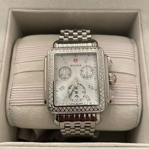 Michele Deco - Stainless Steel/Diamond Watch (33x35mm face)